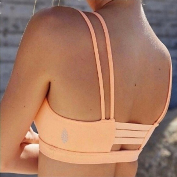 Free People Movement Idris Peach Horizon Sports Bra NWT womens size small S - Picture 2 of 6